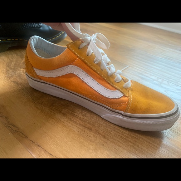 Unisex Orange Old Skool Vans - Picture 6 of 7